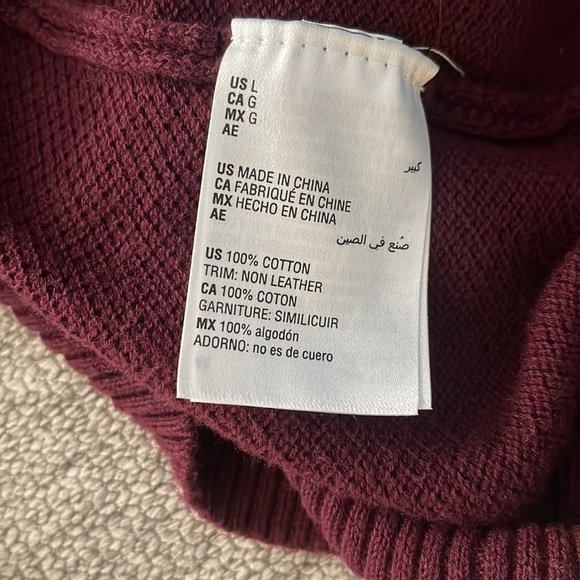 Club Room Men's Quarter-Zip Textured Cotton Sweater Size L - Picture 6 of 7